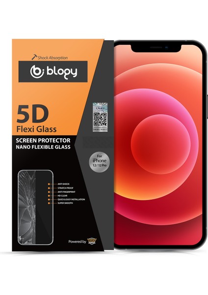 Buff Blogy iPhone 12 / 12 Pro Flexi 5d Ekran Koruyucu