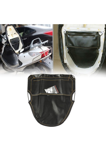 Siyah Deri Motosiklet Scooter Emniyet Depolama Kılıfı Çanta (Yurt Dışından)