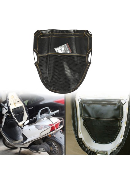 Siyah Deri Motosiklet Scooter Emniyet Depolama Kılıfı Çanta (Yurt Dışından)
