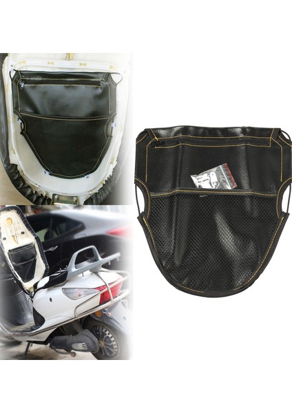 Siyah Deri Motosiklet Scooter Emniyet Depolama Kılıfı Çanta (Yurt Dışından)