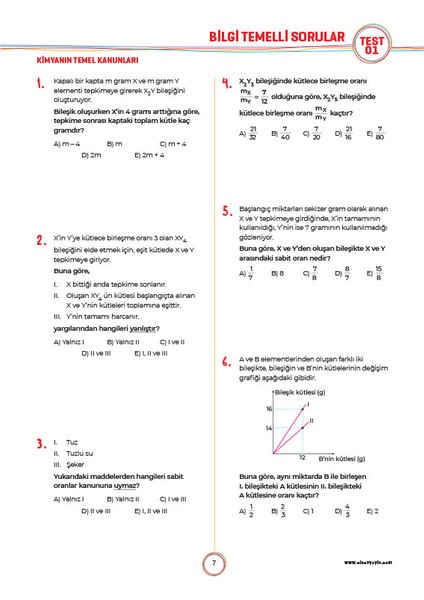 10. Sınıf Kimya Soru Bankası