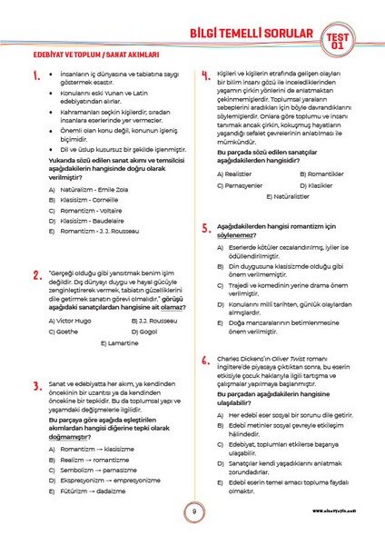 11. Sınıf Türk Dili ve Edebiyatı Soru Bankası