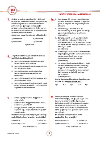 11. Sınıf Türk Dili ve Edebiyatı Soru Bankası