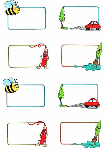 Figürlü Defter Kitap Etiketi