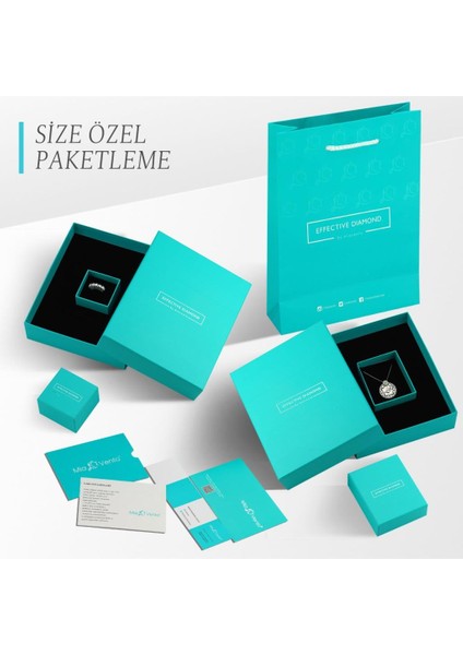 0.50 Karat Effective Diamond Işıltı Tektaş Gümüş Küpe fiyatları