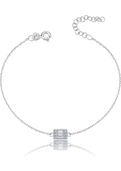 Minimal Baget Işıltısı Gümüş Bileklik