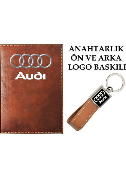 Audi Logolu Taba Ruhsat Kabı ve Audi Logolu Anahtarlık