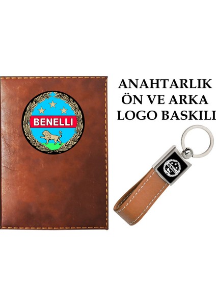 Benelli Logolu Taba Ruhsat Kabı ve Benelli Logolu Anahtarlık