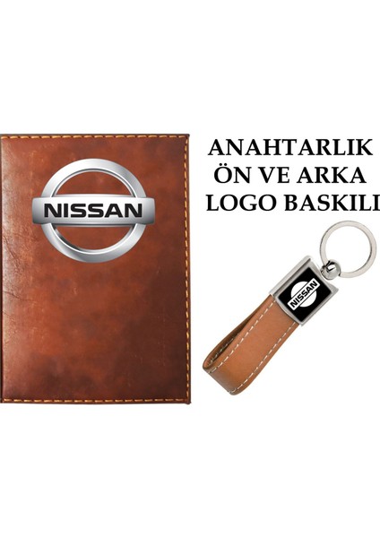 Nıssan Logolu Taba Ruhsat Kabı ve Nıssan Logolu Anahtarlık