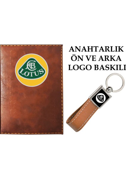 Lotus Logolu Taba Ruhsat Kabı ve Lotus Logolu Anahtarlık