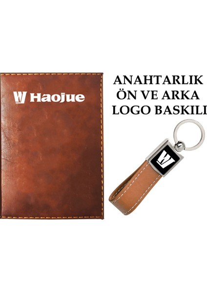 Haojue Logolu Taba Ruhsat Kabı ve Haojue Logolu Anahtarlık