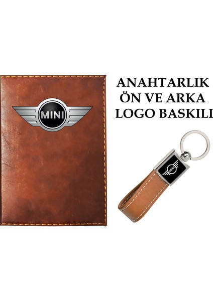 Mını Cooper Logolu Taba Ruhsat Kabı ve Mını Cooper Logolu Anahtarlık