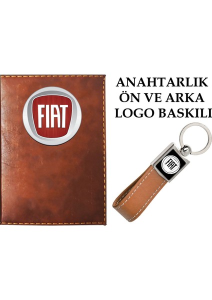Fiat Logolu Taba Ruhsat Kabı ve Fiat Logolu Anahtarlık