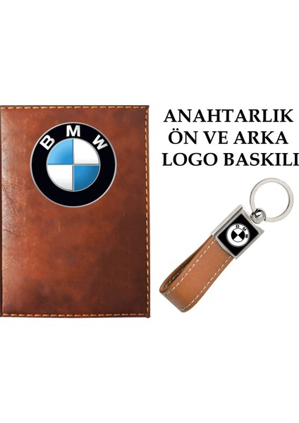 Bmw Logolu Taba Ruhsat Kabı ve Bmw Logolu Anahtarlık