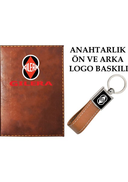 Gılera Logolu Taba Ruhsat Kabı ve Gılera Logolu Anahtarlık