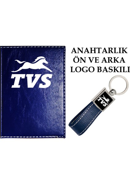 Tvs Logolu Lacivert Ruhsat Kabı ve Tvs Logolu Anahtarlık