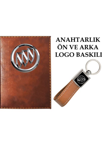 Buıck Logolu Taba Ruhsat Kabı ve Buıck Logolu Anahtarlık