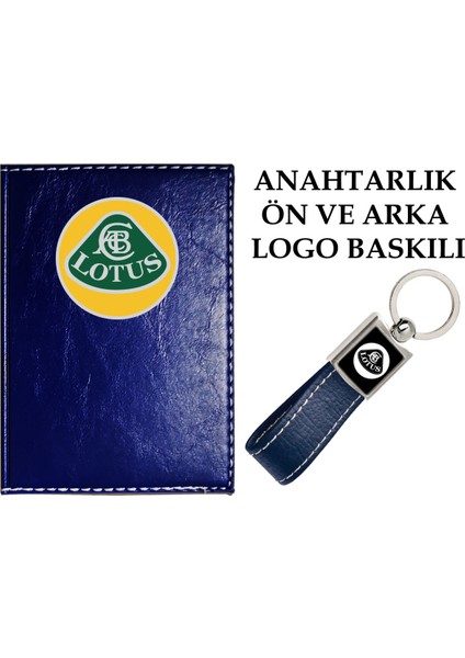 Lotus Logolu Lacivert Ruhsat Kabı ve Lotus Logolu Anahtarlık