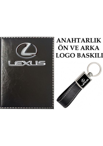 Lexus Logolu Siyah Ruhsat Kabı ve Lexus Logolu Anahtarlık