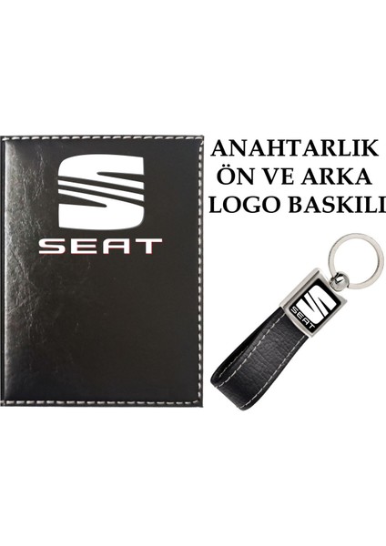 Seat Logolu Siyah Ruhsat Kabı ve Seat Logolu Anahtarlık