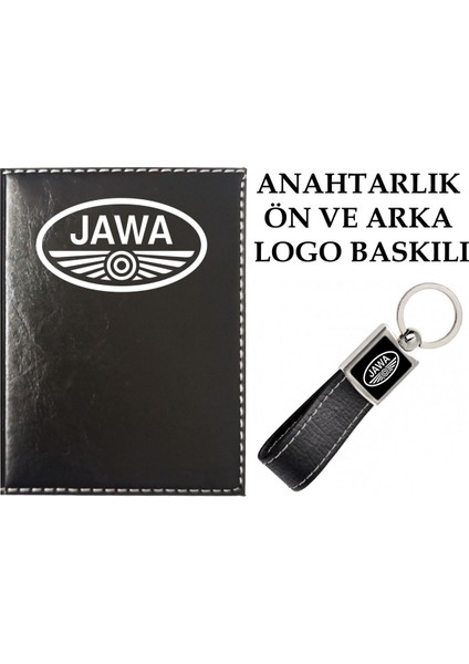 Jawa Logolu Siyah Ruhsat Kabı ve Jawa Logolu Anahtarlık