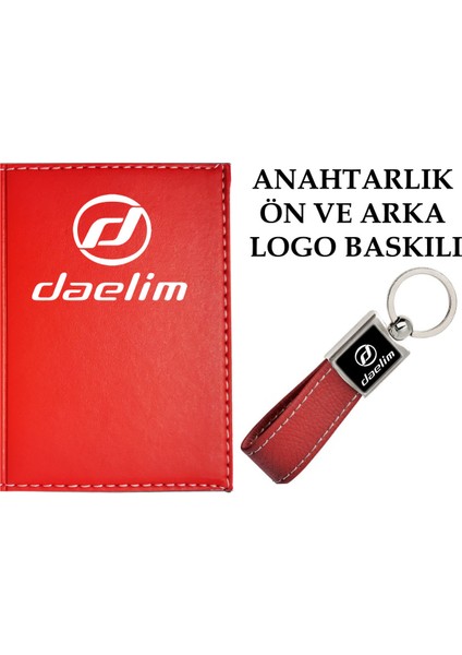 Dealım Logolu Kırmızı Ruhsat Kabı ve Dealım Logolu Anahtarlık