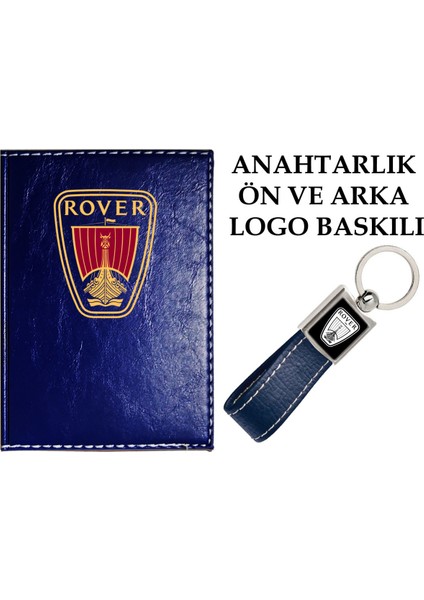 Rover Logolu Lacivert Ruhsat Kabı ve Rover Logolu Anahtarlık