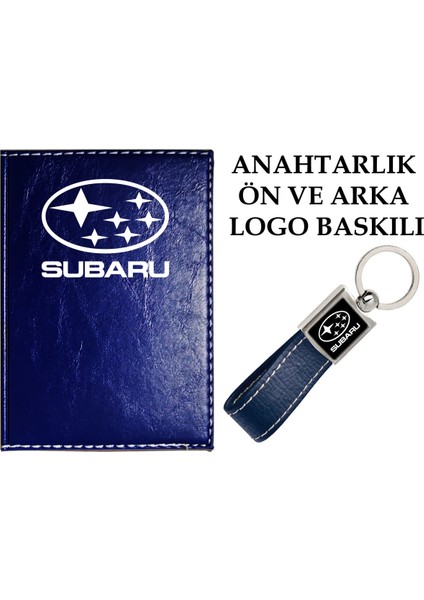 Promosyon Denizi  Subaru  Logolu Lacivert Ruhsat Kabı ve Subaru Logolu Anahtarlık