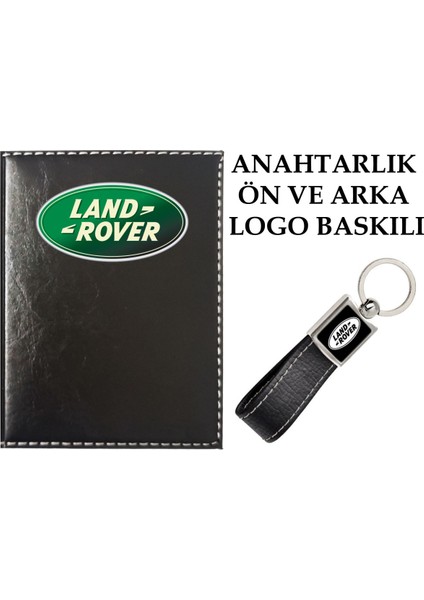 Land Rover Logolu Siyah Ruhsat Kabı ve Land Rover Logolu Anahtarlık