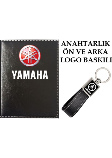Yamaha Logolu Siyah Ruhsat Kabı ve Yamaha Logolu Anahtarlık