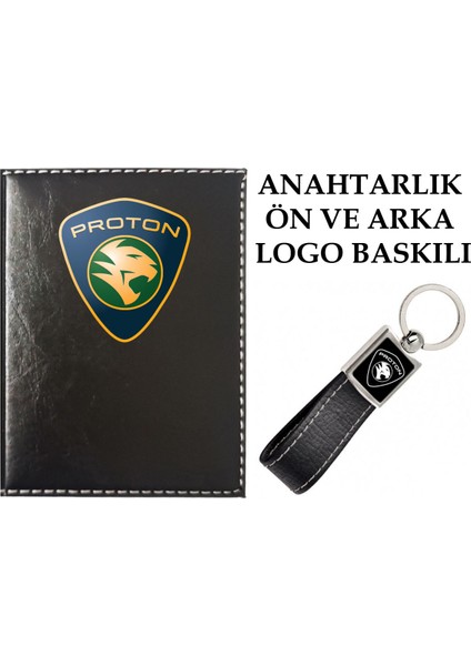 Proton Logolu Siyah Ruhsat Kabı ve Proton Logolu Anahtarlık