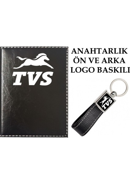 Tvs Logolu Siyah Ruhsat Kabı ve Tvs Logolu Anahtarlık