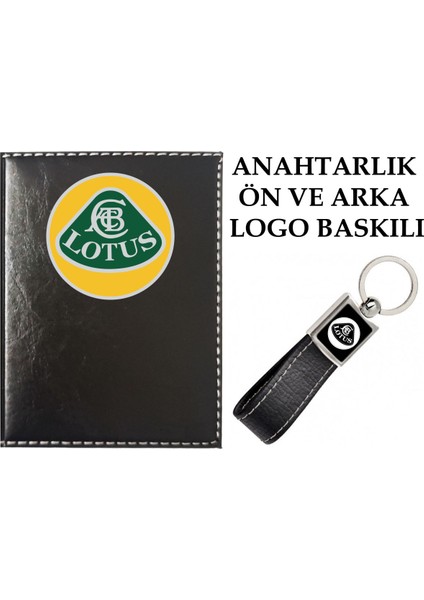 Lotus Logolu Siyah Ruhsat Kabı ve Lotus Logolu Anahtarlık