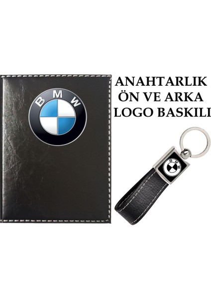 Bmw Siyah Ruhsat Kabı ve Bmw Logolu Anahtarlık