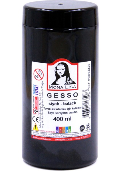 Mona Lisa Gesso Astar Boyası 400 ml Siyah
