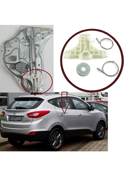 Hyundai IX35 Tucson MK2 LM 2009-2016 Kia Sorento XM İçin Elektrikli Arka Sağ Cam Kriko Tamir Seti fiyatları