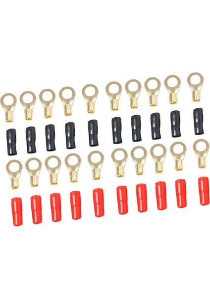 10 Pairs 8 Awg Güç Topraklama Tel Konnektörler Çeşitler Sıkma Yüzük Terminalleri (Yurt Dışından)
