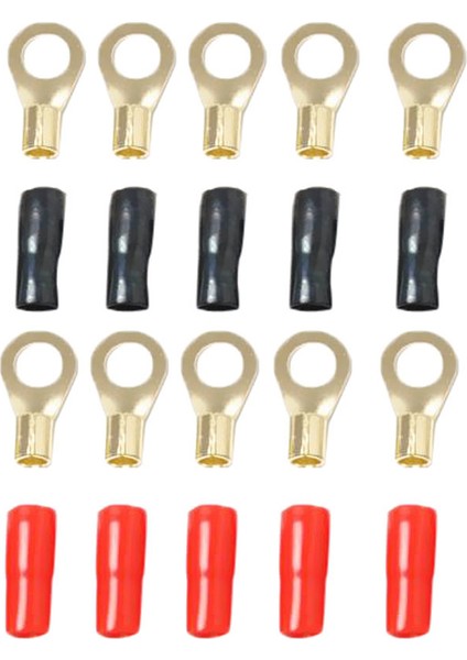 5 Pairs 8 Awg Araba Ses Yüzük Terminalleri Ortak Elektrik Kablolama Aksesuarları (Yurt Dışından)