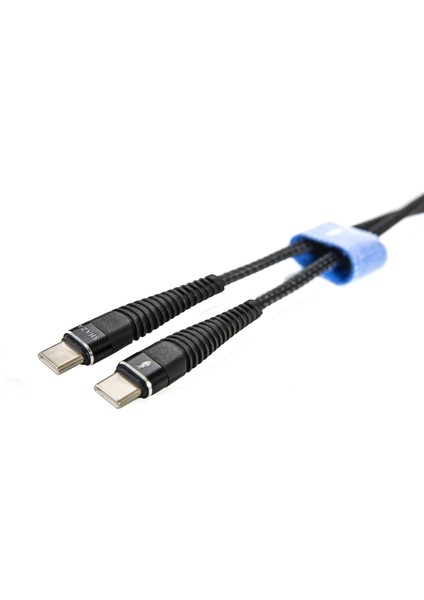 Type-C To Type-C Pd 5A 100 W Örgülü Hızlı Şarj ve Data Kablosu 2 Metre