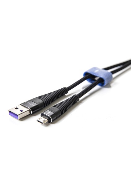 USB Micro 5A 100 W Örgülü Hızlı Şarj ve Data Kablosu 1 Metre