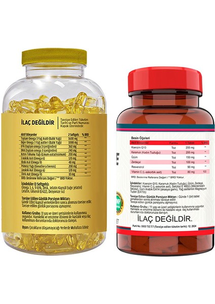 Omega 3-6-9 Balık Yağı 180 Softgel Nevfix Coenzyme Q10 200 Mg Koenzim Q10 Karamuk 120 Tablet