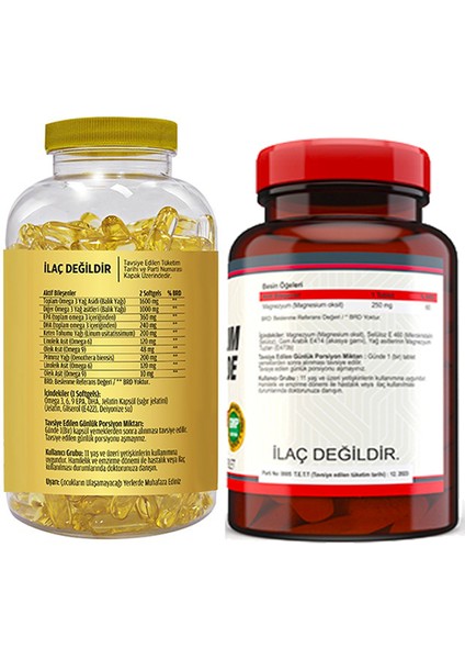 Omega 3-6-9 Balık Yağı 90 Softgel Nevfix Magnesium Oxide Magnezyum 250 Mg 120 Tablet fiyatları
