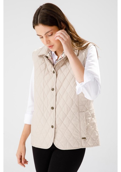 Kadın Kapitone Yelek 02421437 Bej modelleri