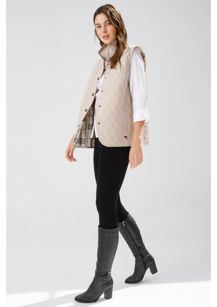 Kadın Kapitone Yelek 02421437 Bej fırsatları