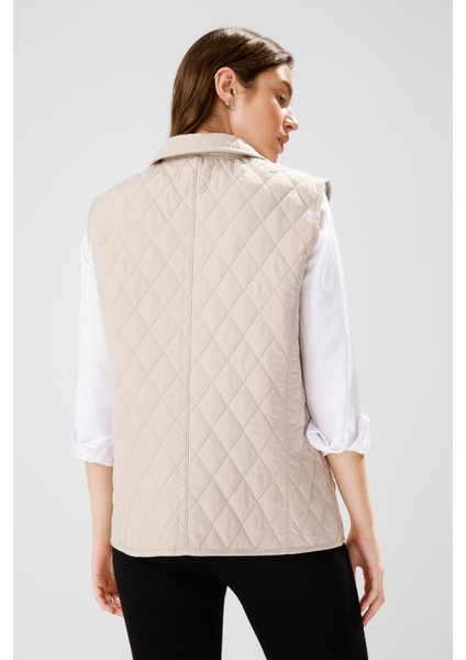 Kadın Kapitone Yelek 02421437 Bej indirimleri