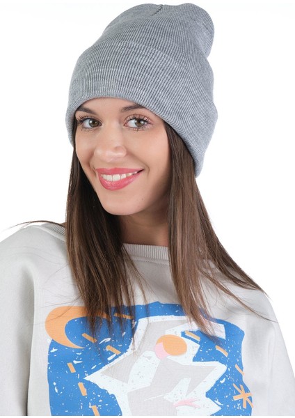 Kadın Düz Katlamalı Triko Basic Bere