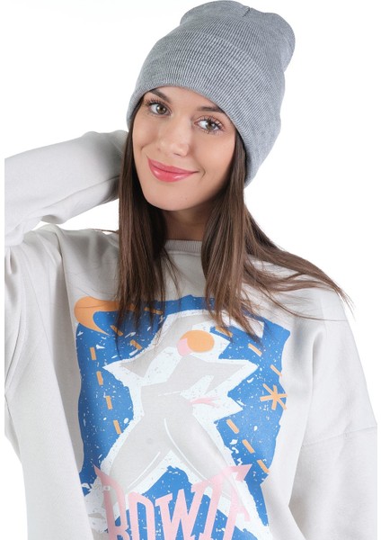 Kadın Düz Katlamalı Triko Basic Bere modelleri