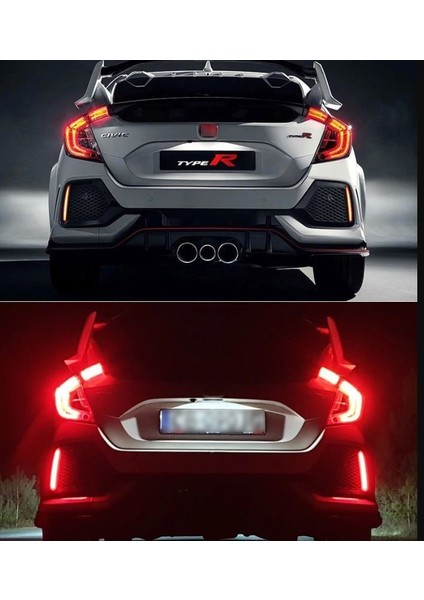 Honda civic fc5 için uygundur typer arka sis lambası kırmızı led 2016+ reflektör led