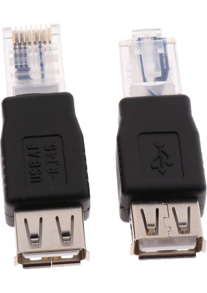 2x Ethernet Erkek Usb2.0 Kadın Adaptörü Fiş Soket Ağ Dönüştürücü (Yurt Dışından)