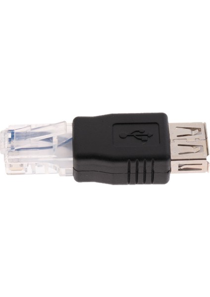 2x Ethernet Erkek Usb2.0 Kadın Adaptörü Fiş Soket Ağ Dönüştürücü (Yurt Dışından)